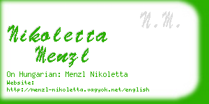 nikoletta menzl business card